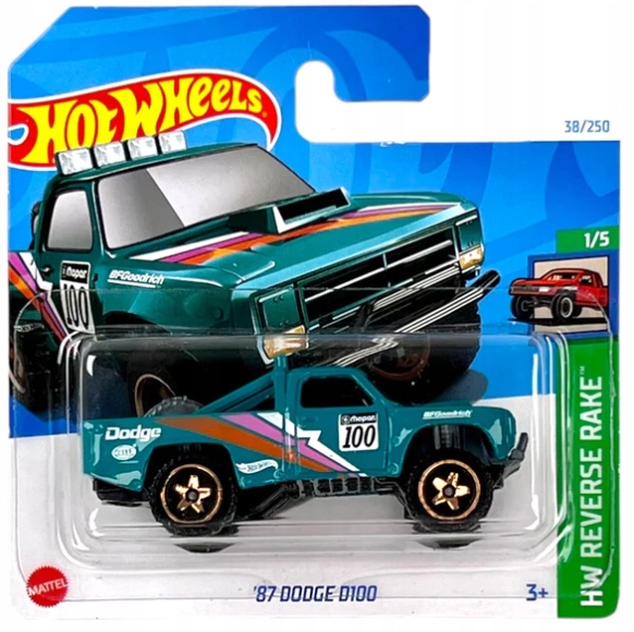Hot Wheels '87 Dodge D100 HW Reverse Rake 1/5 1:64
