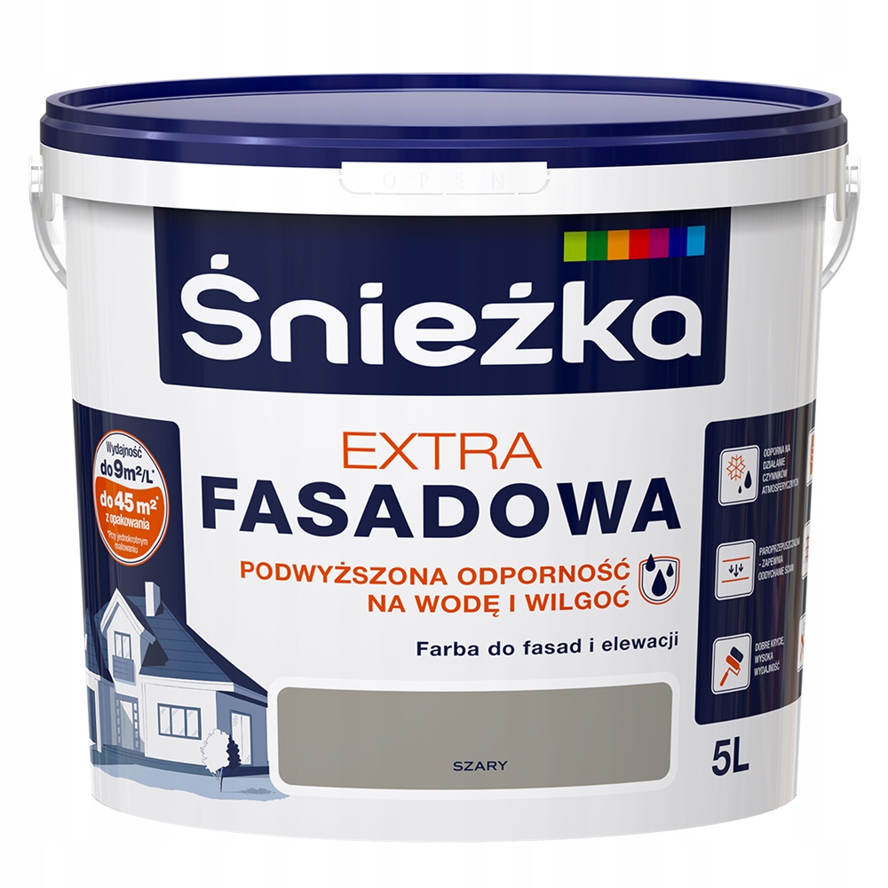 

Elewacyjna Śnieżka Extra Fasadowa Szary 5L