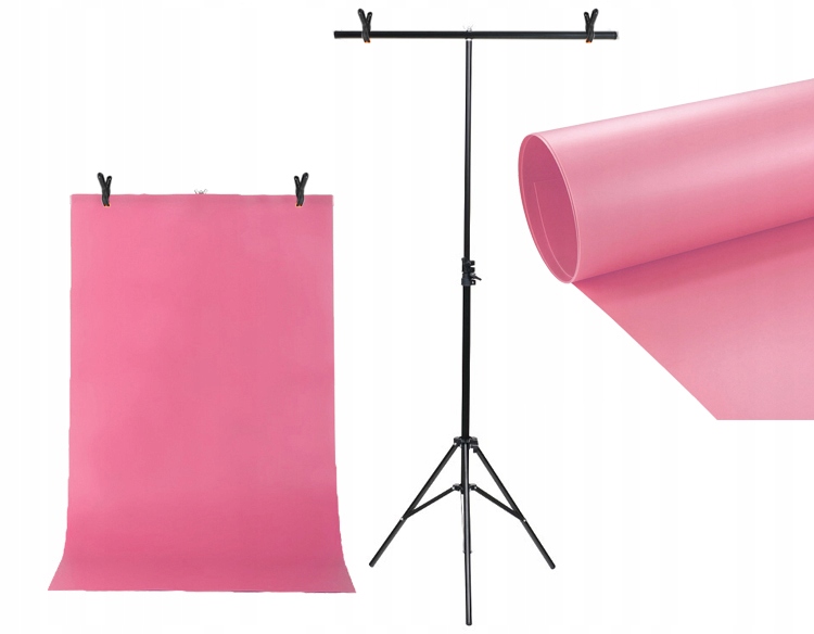 ZESTAW DO TEŁ TYP T TŁO PVC 100x200cm RÓŻOWE PINK