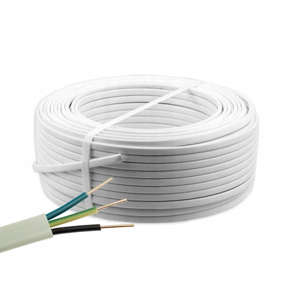 Przewód Instalacyjny YDYp 3x2,5 MM2 450/750V Płaski Miedziany Krążek 25M