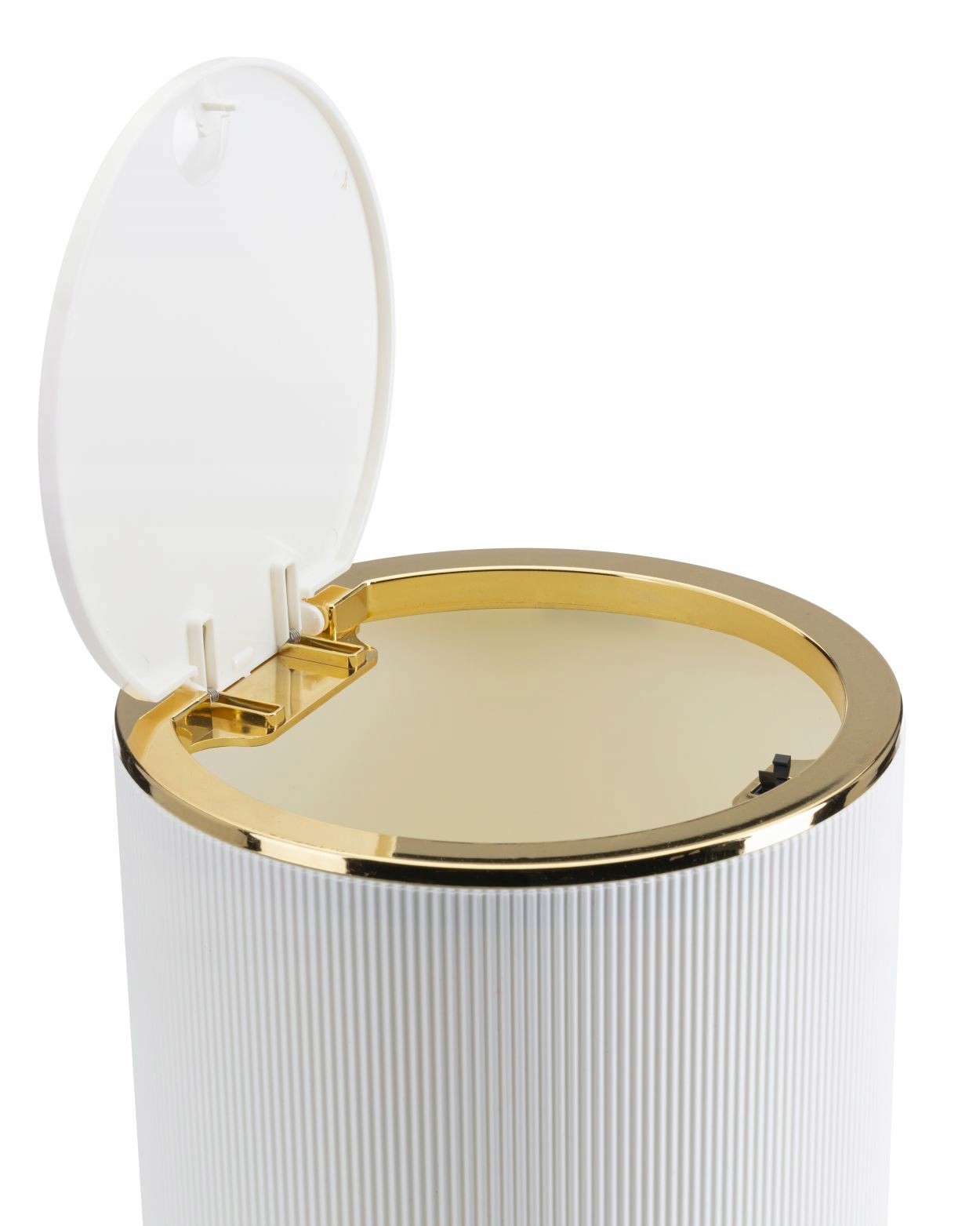 Komplet łazienkowy 2 elementy Alison biały złoto kosz szczotka do wc zestaw Marka HowHomely