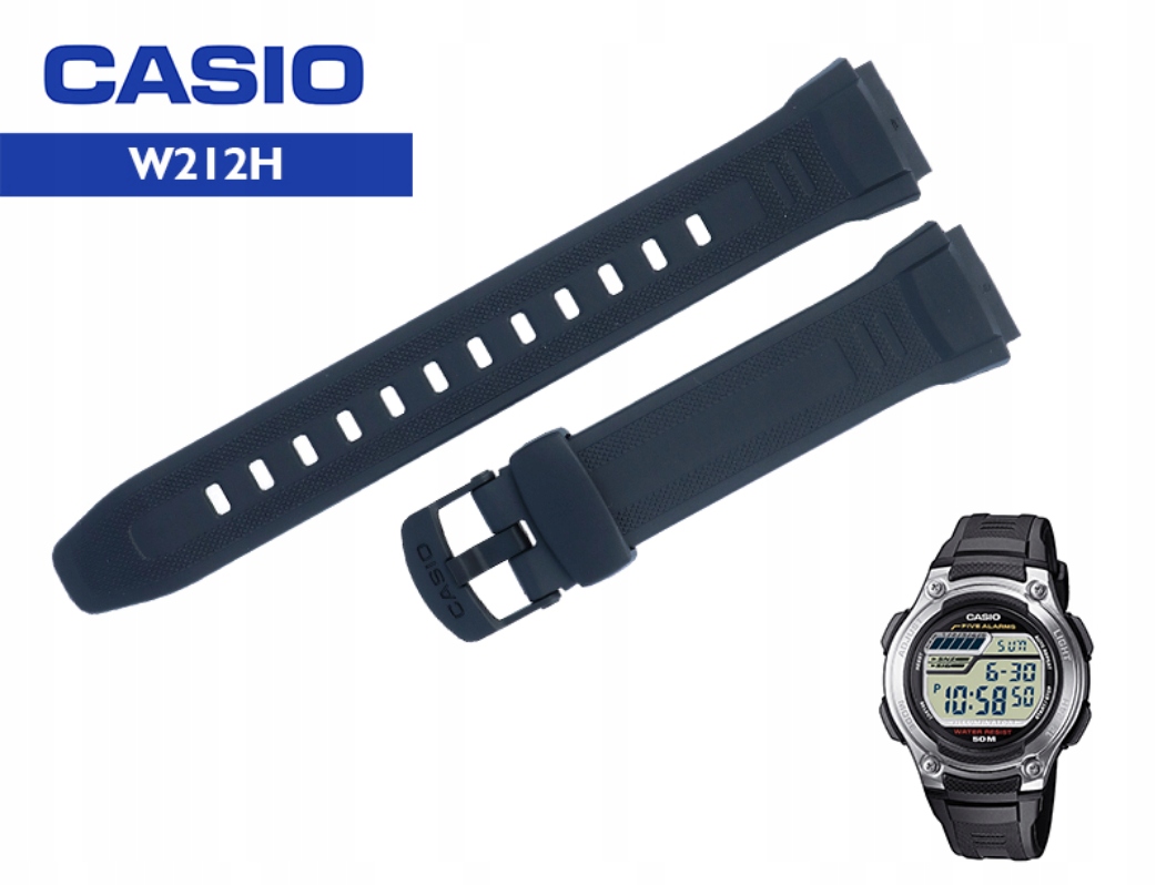 Originální Pásek Na Hodinky Casio W-212H W-212 Teleskopy 18 mm