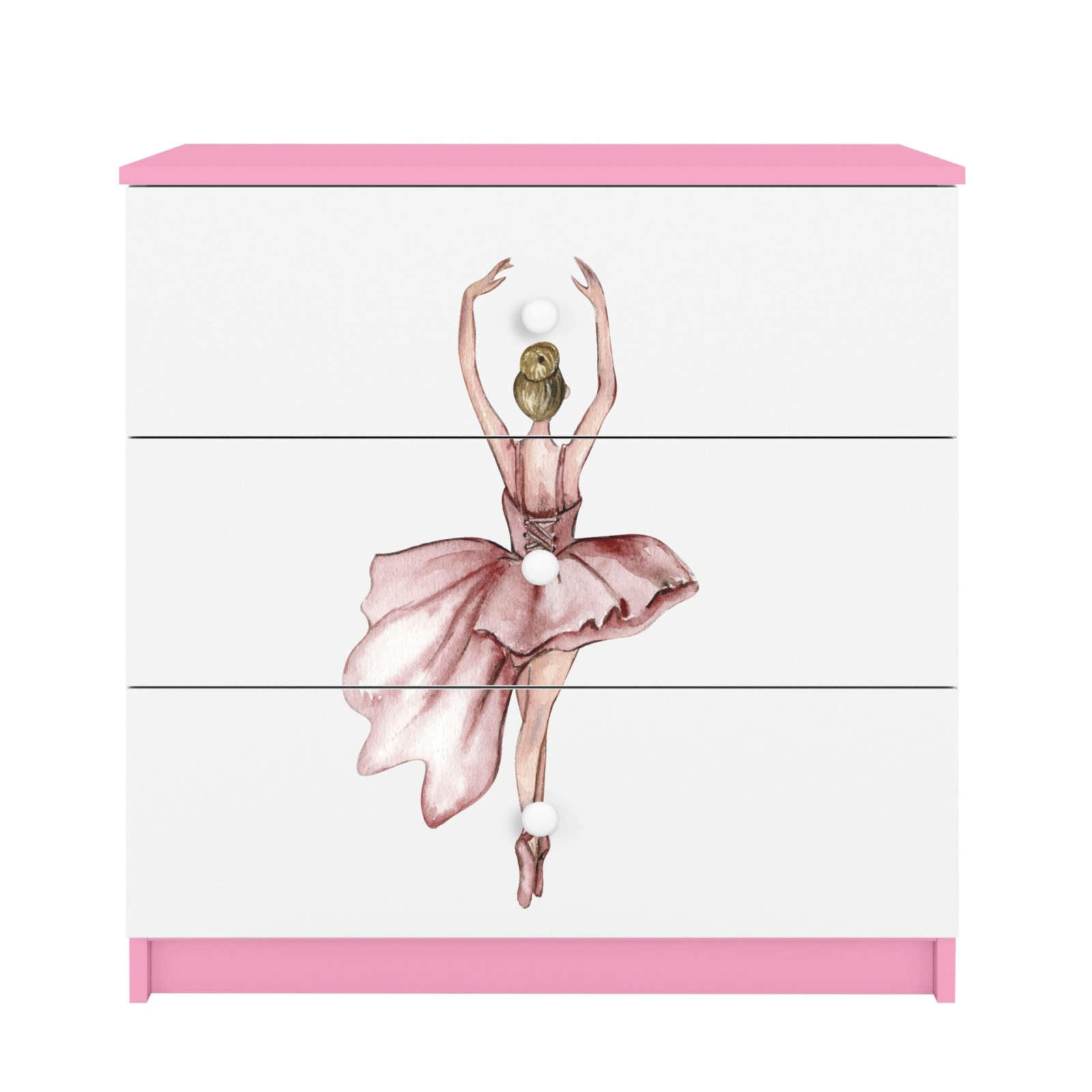 Komoda Babydreams růžová grafika Tanečnice 80 cm