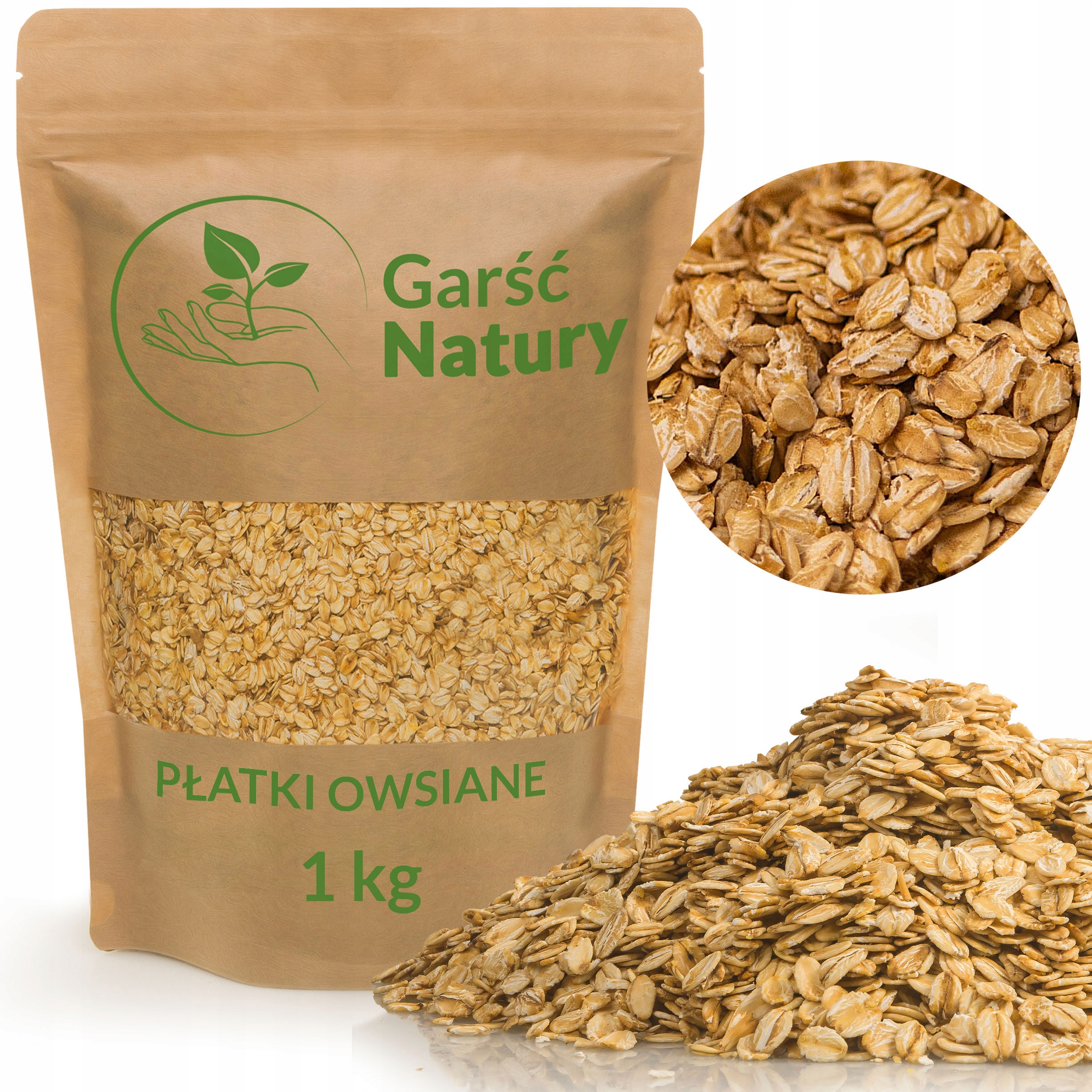 Garść Natury Ovesné vločky Celozrnné 1 kg Polské