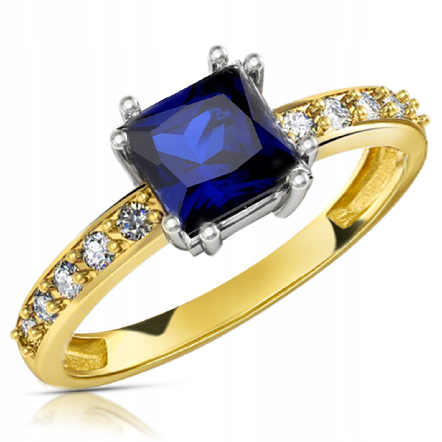 

Złoty Pierścionek Zaręczynowy 333 8K Szafir r10