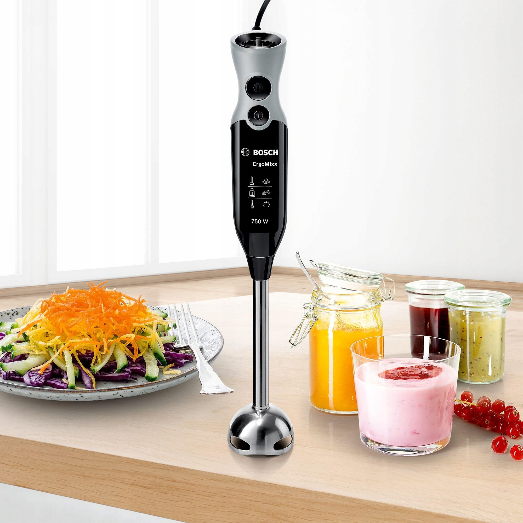 BOSCH Blender Ręczny ErgoMixx 750W 12 Prędkości Turbo Czarny Szary — miniatura 4