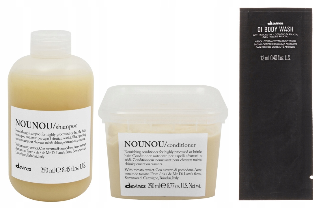 Davines Nounou šampon 250 ml kondicionér 250 ml regenerační gel 12 ml Bonus