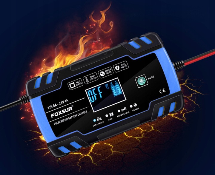 Polnilnik baterij 12V/8A 24V/4A s funkcijo samodejnega popravila LCD-ja znamke Eurokomp