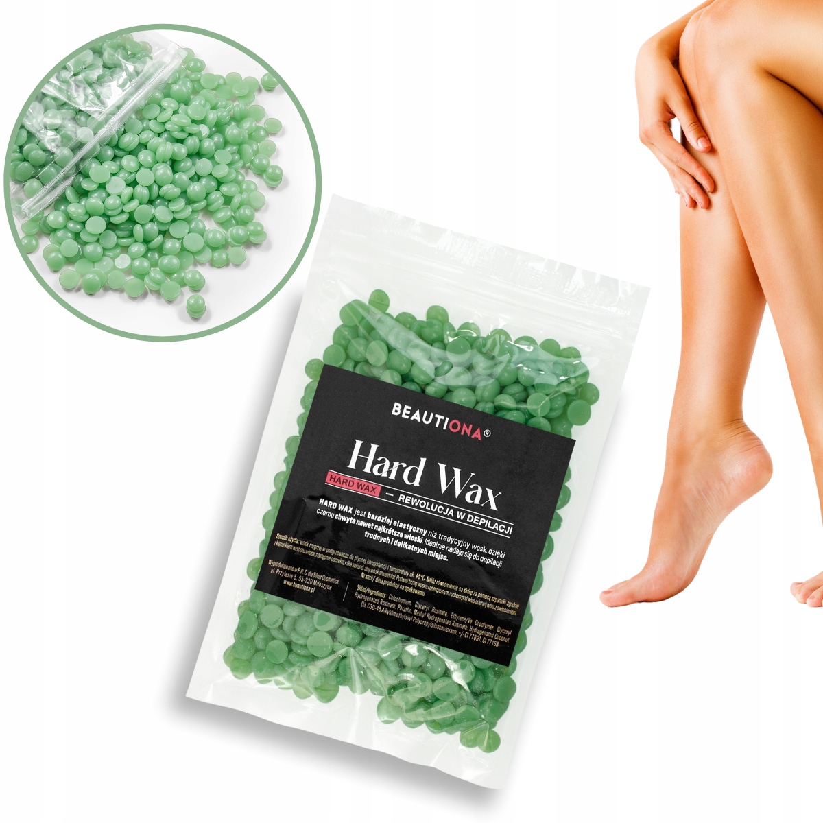 WOSK TWARDY DO DEPILACJI ZIELONY W DROPSACH 100g