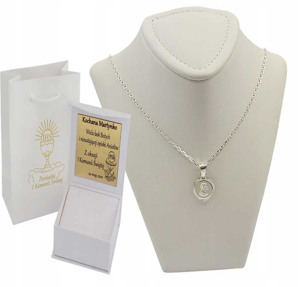 

Łańcuszek Srebrny Ankier Medalik Serduszko -50%