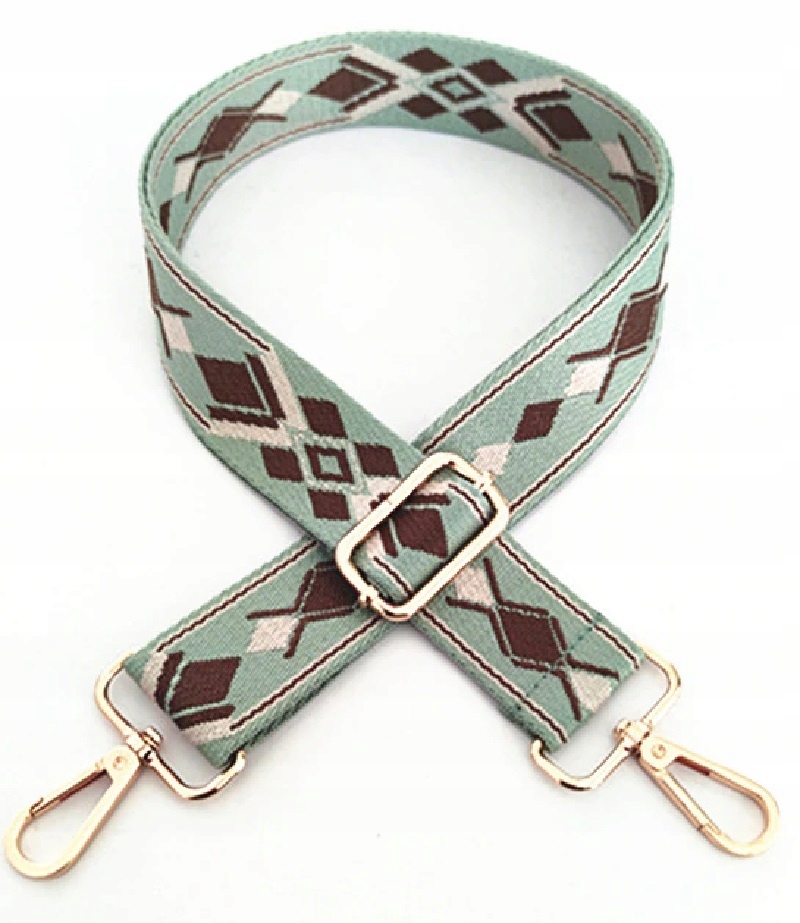 PASEK DO TOREBKI REGULOWANY PISTACJA WZÓR ZŁOTY