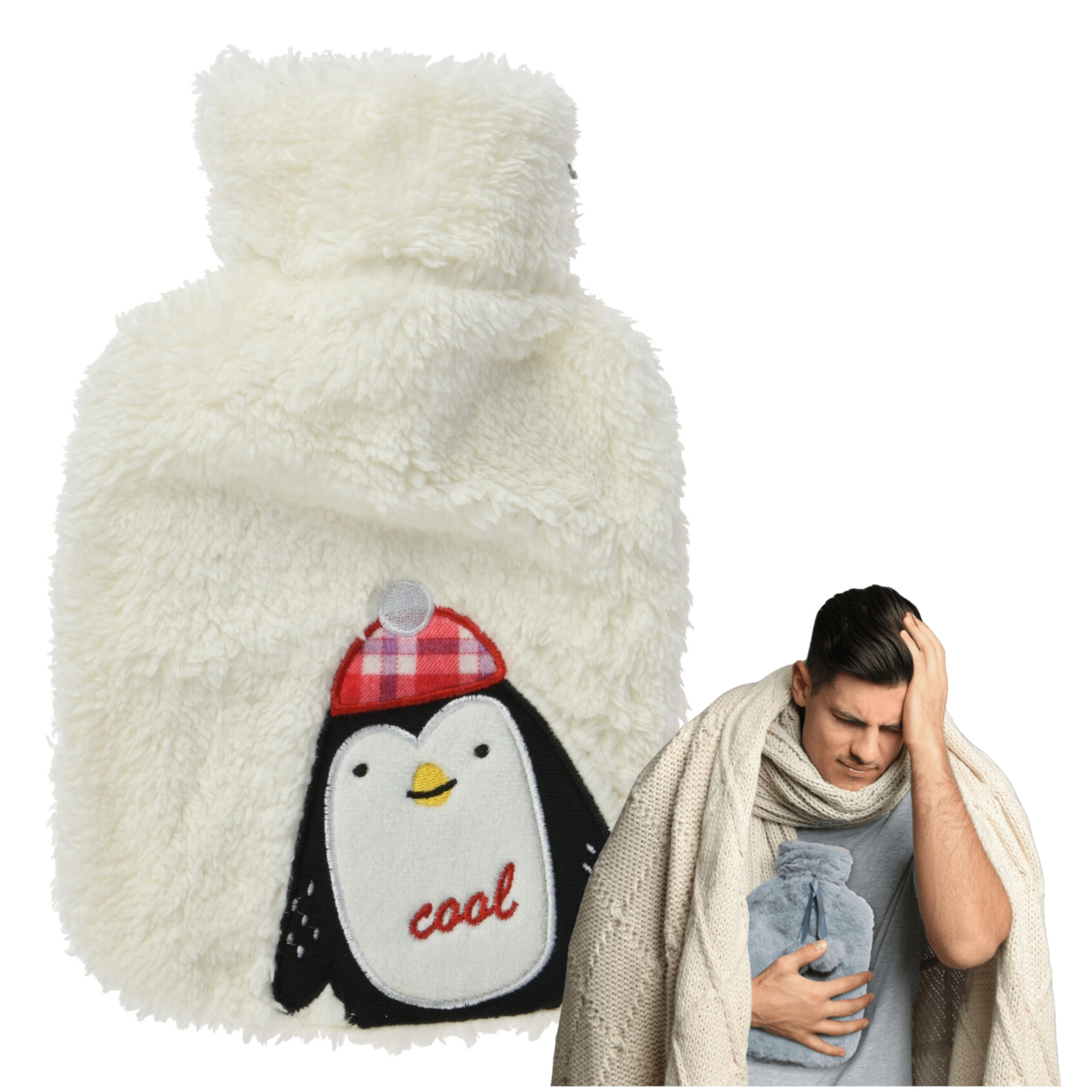 

Termofor gumowy w pokrowcu Biały Pingwin 0,85 l