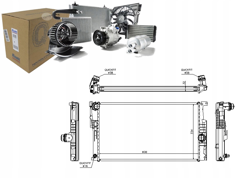CHŁODNICA SILNIKA BMW 1 (F20) 1 (F21) 2 (F22 F87)