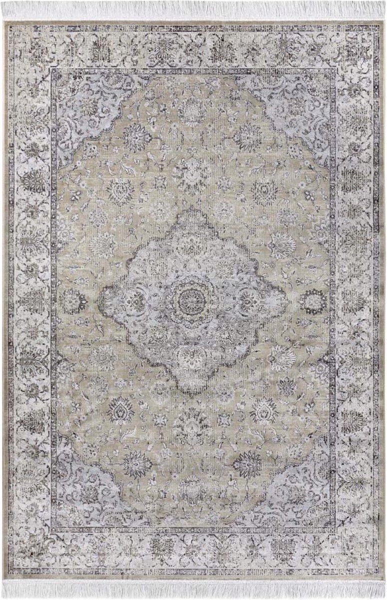 Koberec do obývacího pokoje 95x140 cm, tradiční klasický béžový krémový vzor