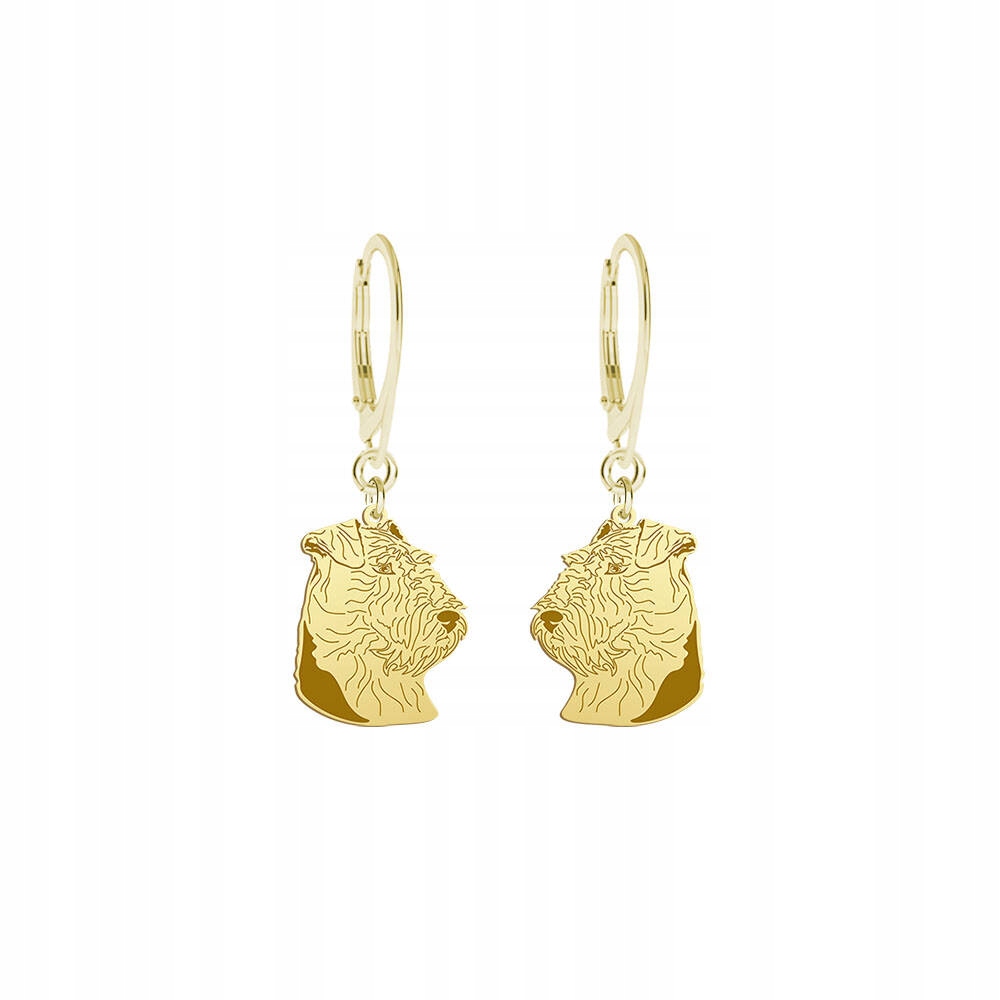 Náušnice Zlaté se psem Velšský teriér 925 Dárek Žena Gravírování Bonus