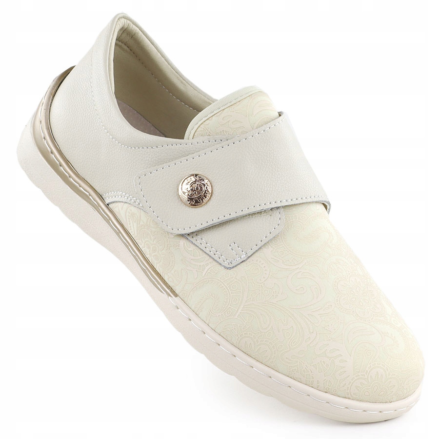 Kožené krémové polobotky Unisoft 8435 36