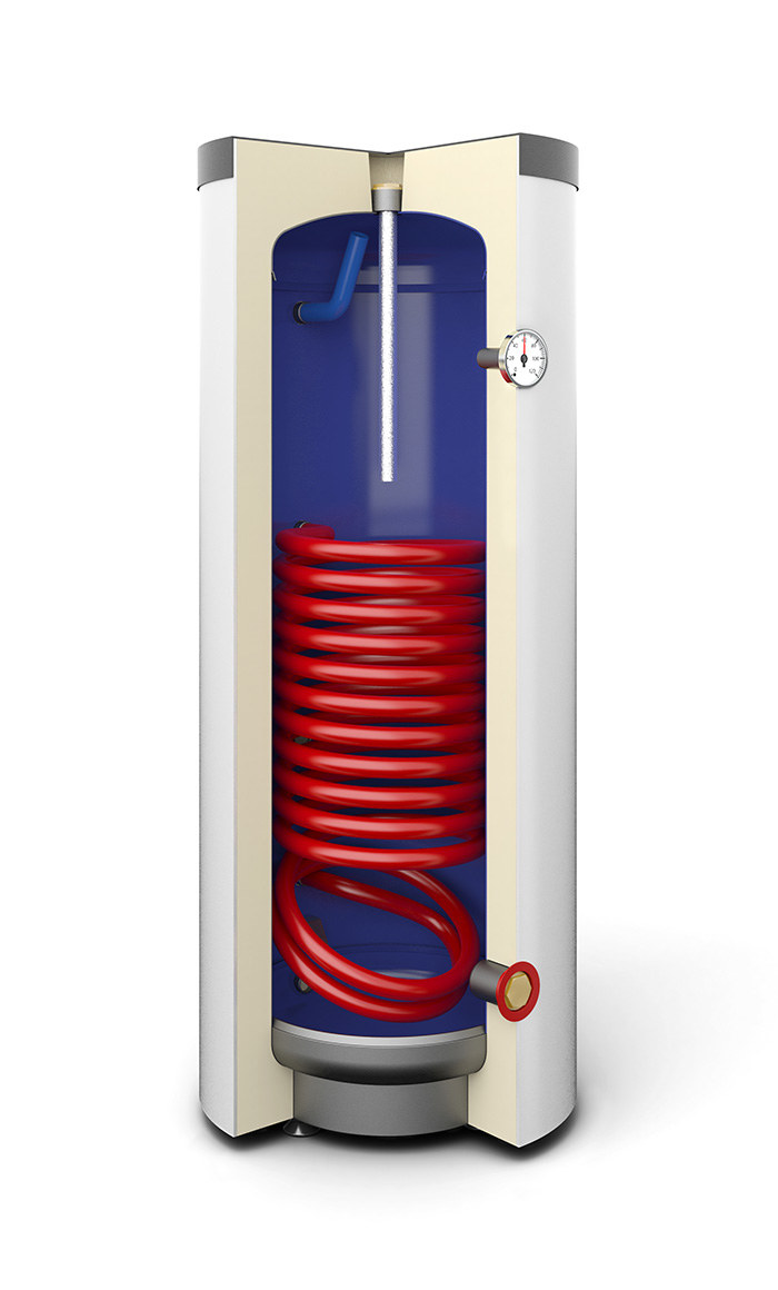 Wymiennik 120L Sgw(s) Mini Tower emaliowany, wężownica spiralna stojący pol