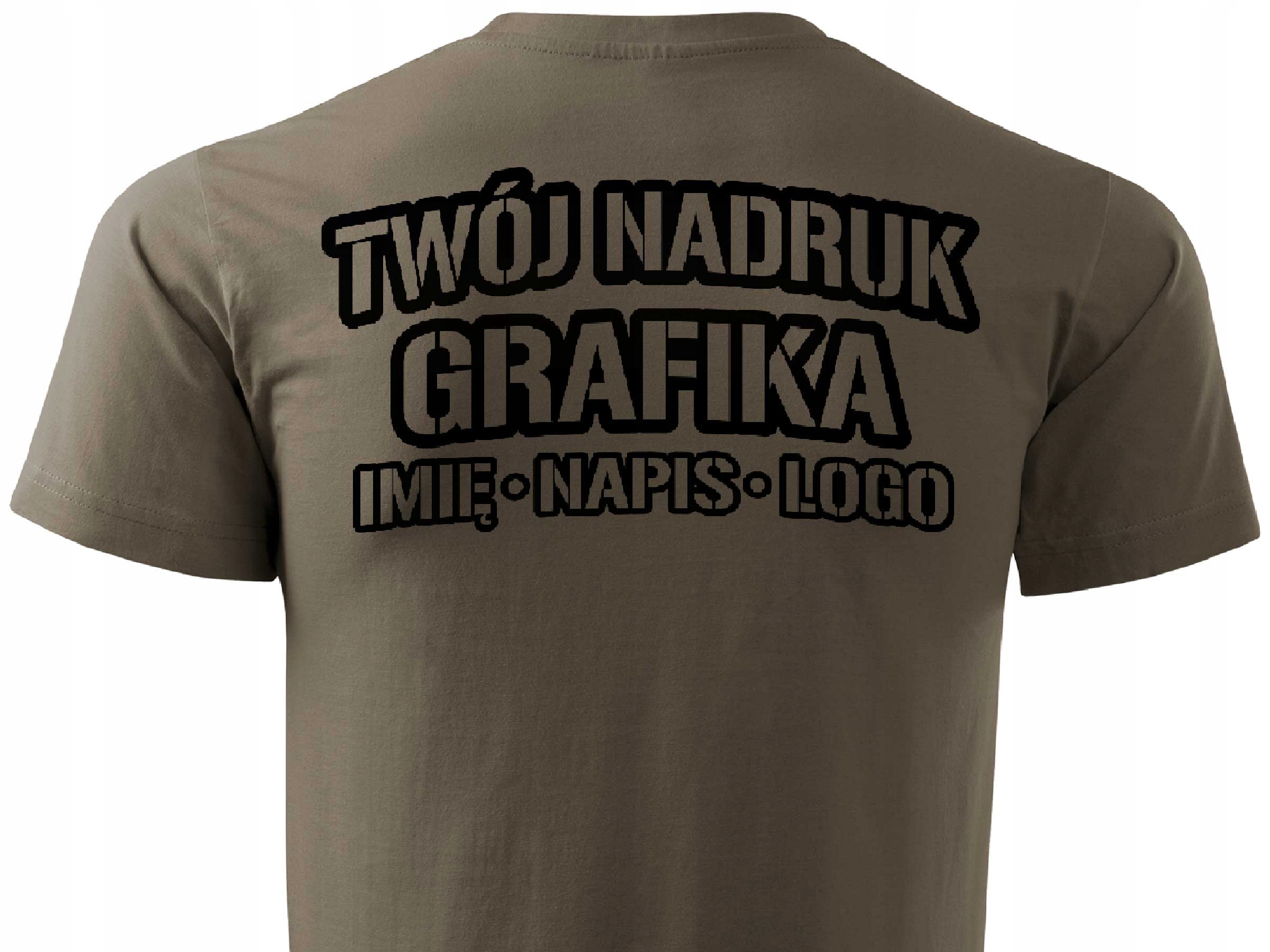 

Brązowa koszulka T-shirt z własne Logo odblaskowe