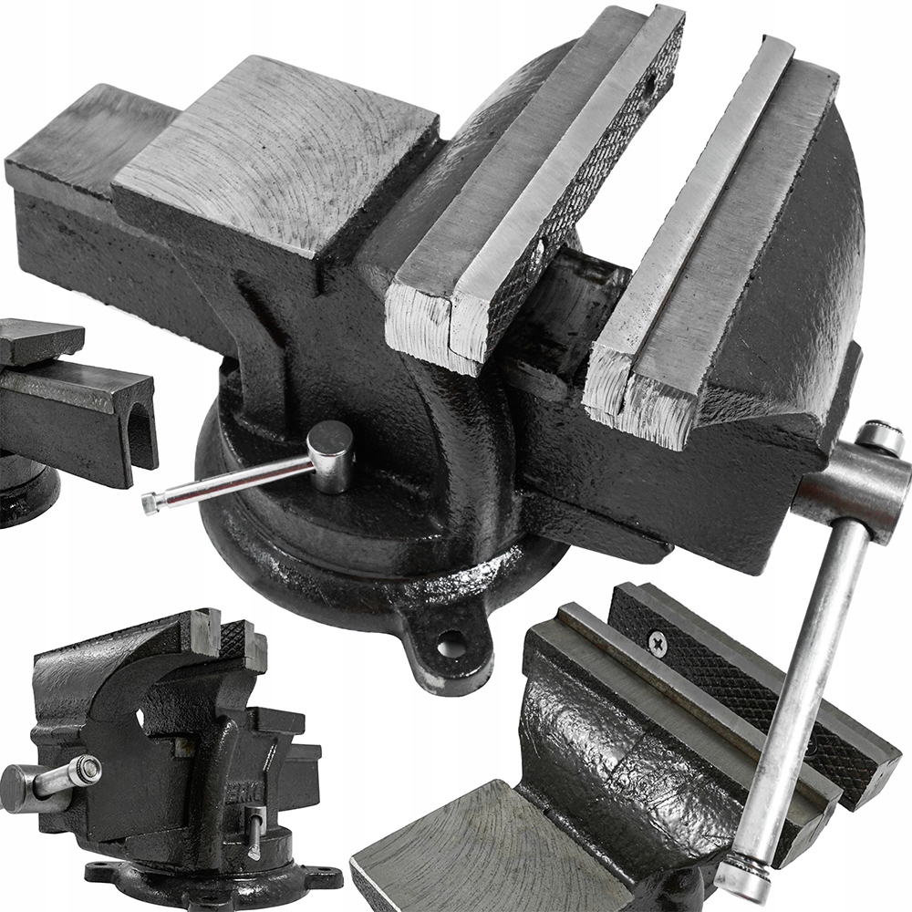 MOCNE IMADŁO ŚLUSARSKIE OBROTOWE Z KOWADŁEM ŻELIWNE 125mm HARTOWANA STAL