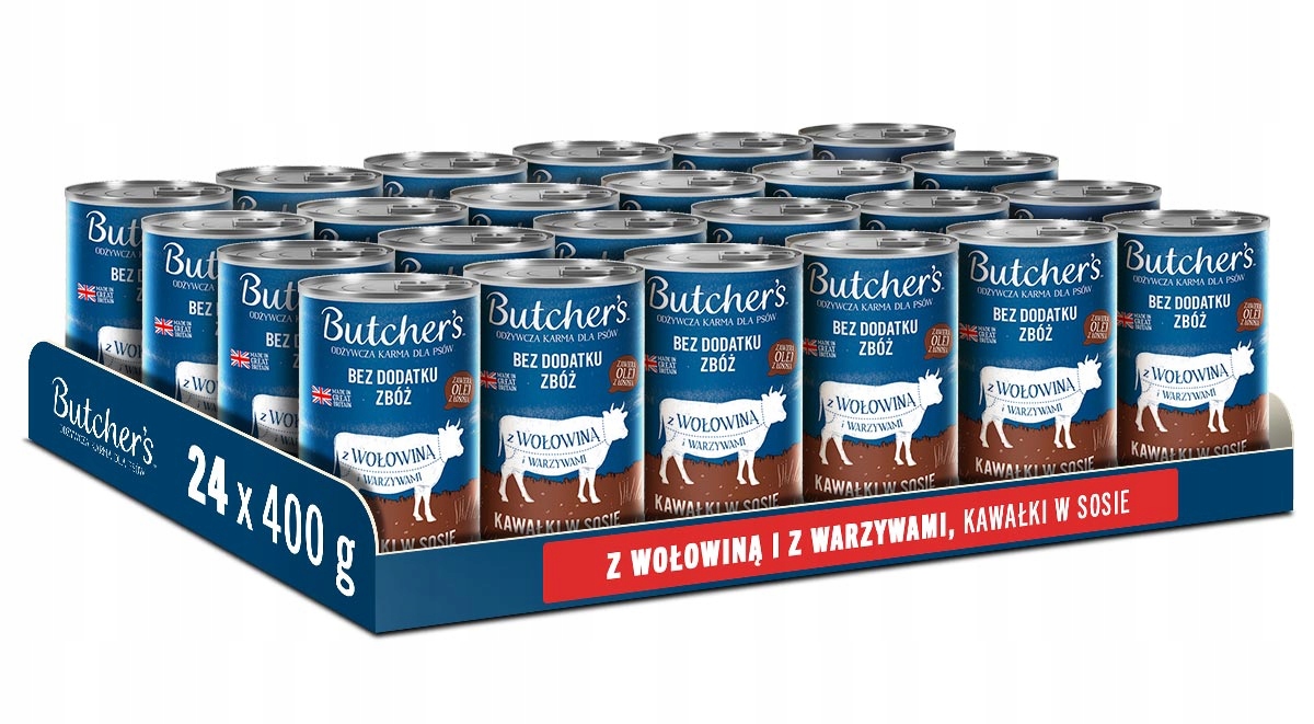 Mokra karma dla psa Butcher's Original z wołowiną w sosie 24x400g