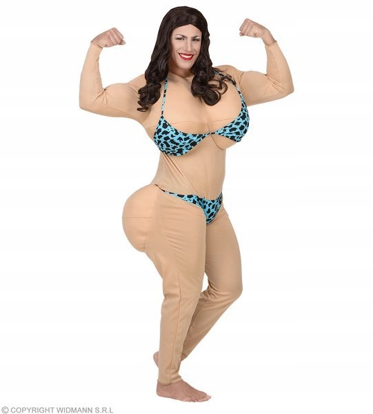 Kostým Miss Bikini Pakerka Bakalářský Silák XL