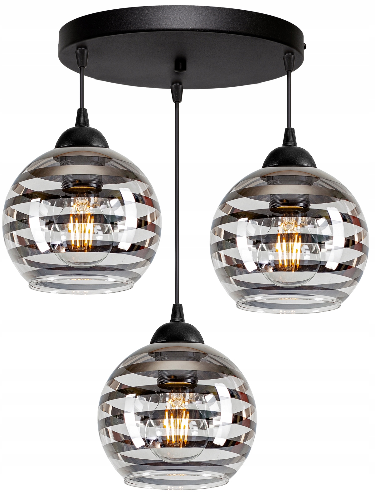 

Szklana Lampa Wisząca Sufitowa Żyrandol Kule Led