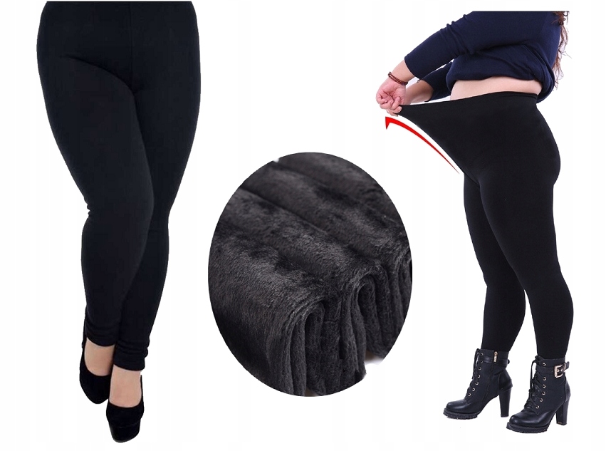 

Duże Ocieplane Leginsy Getry Spodnie Termo Futerko