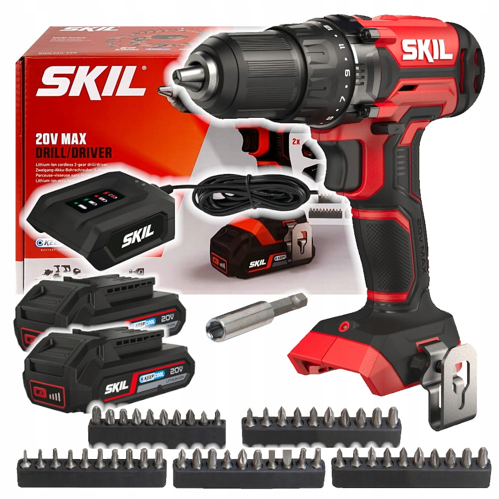 

Wkrętarka Skil 20V 3008 Ba 50 bitów 2x2.0Ah