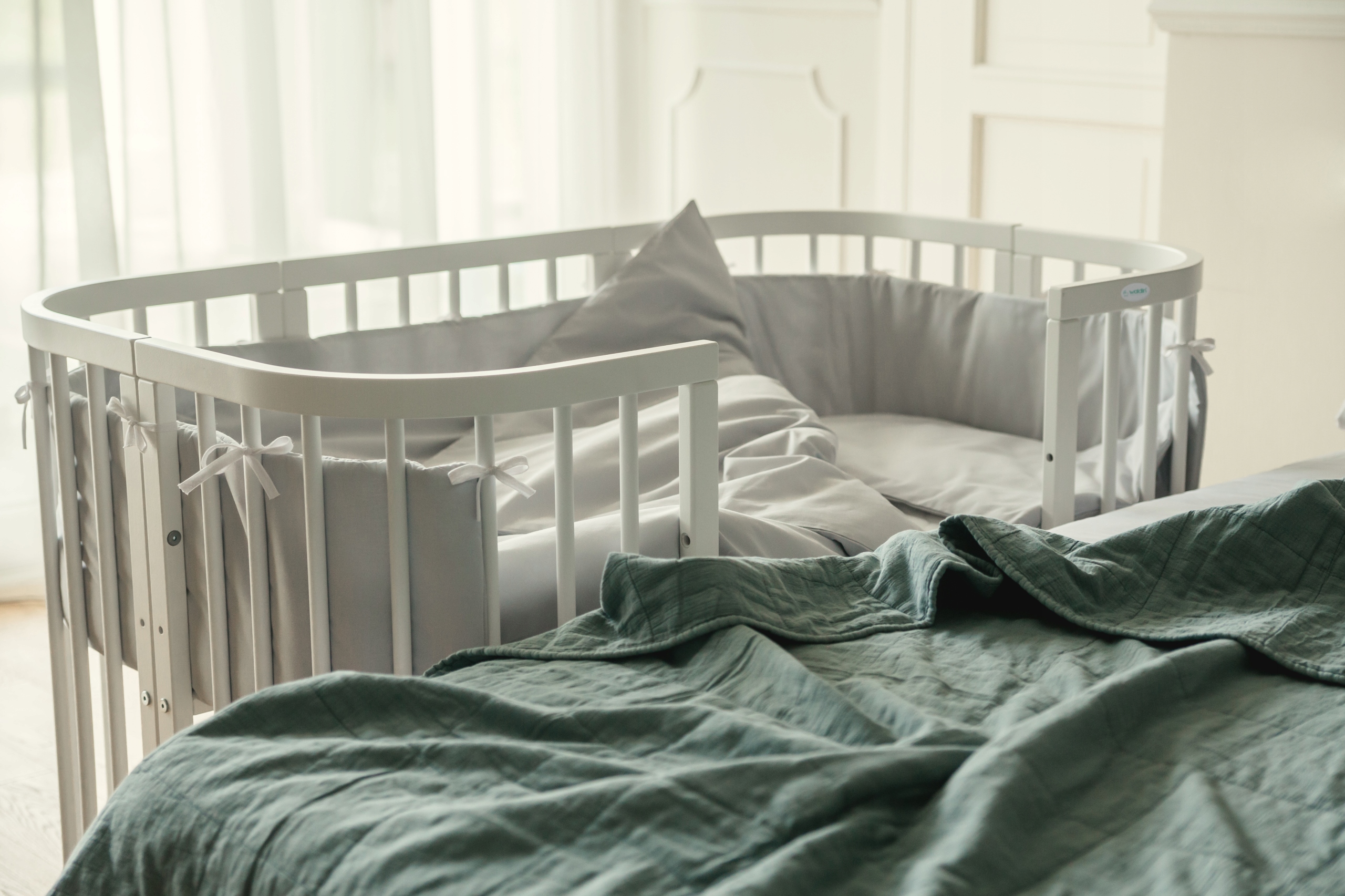 Waldin Łóżeczko drewniane Baby Grow 7w1 Graphite Kolor inny