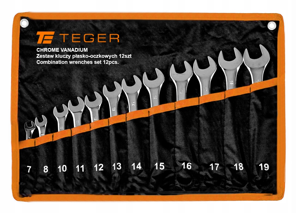 

Zestaw kluczy płasko-oczkowych 12 szt 7-19 Teger