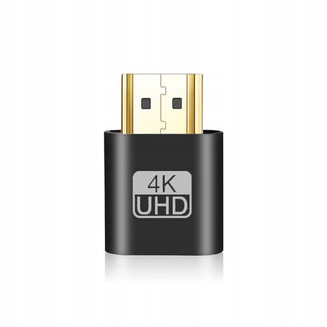 Adapter Hdmi Dummy Plug Emulator Monitora Video Gpu 4K Os Linux Win Czarny