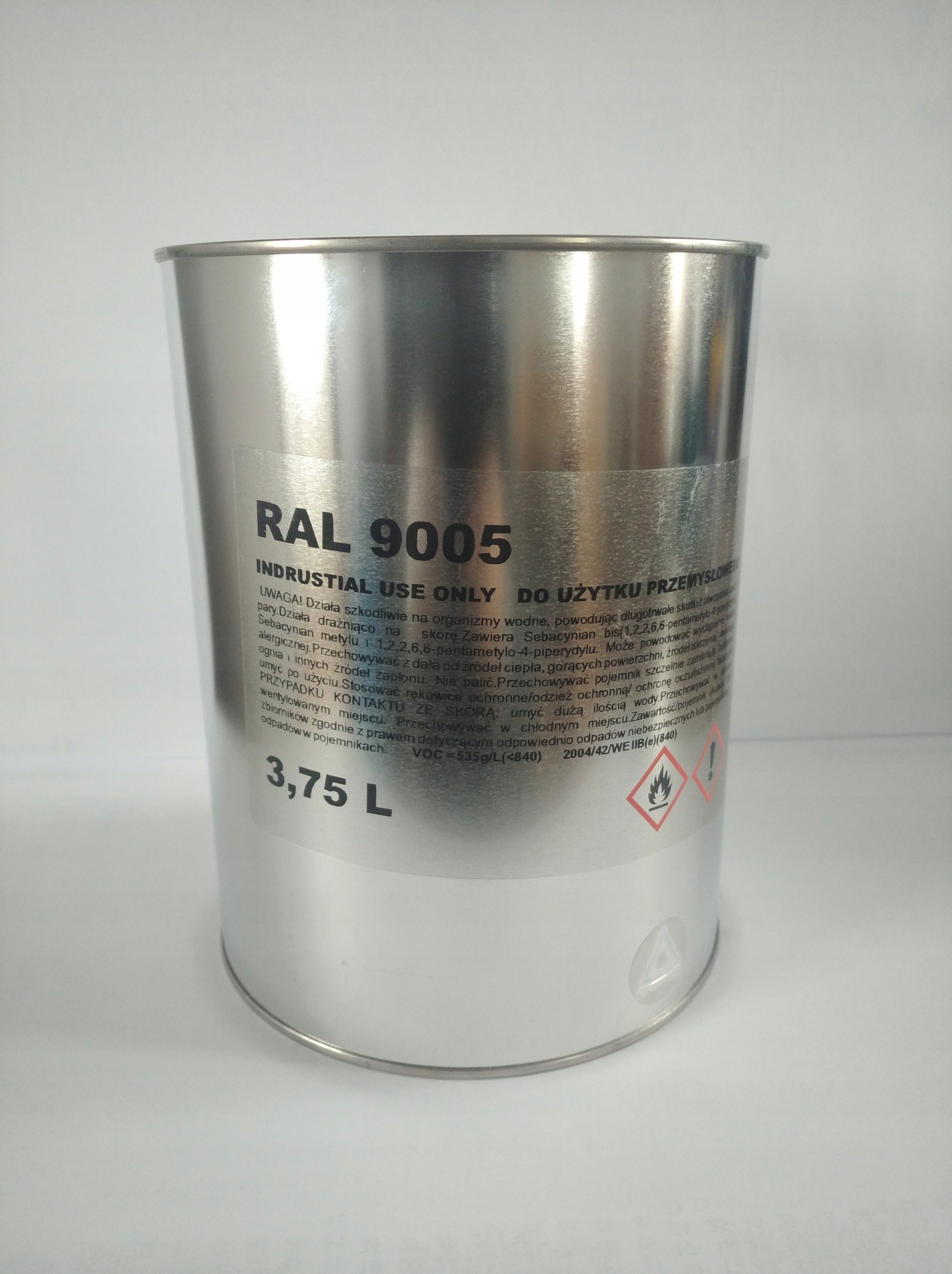 Ral 9005 акриловый лак 3.75 L черный
