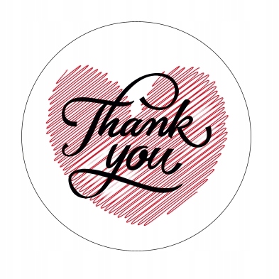 

Naklejki, etykiety ozdobne Thank You, 24 szt. 40mm