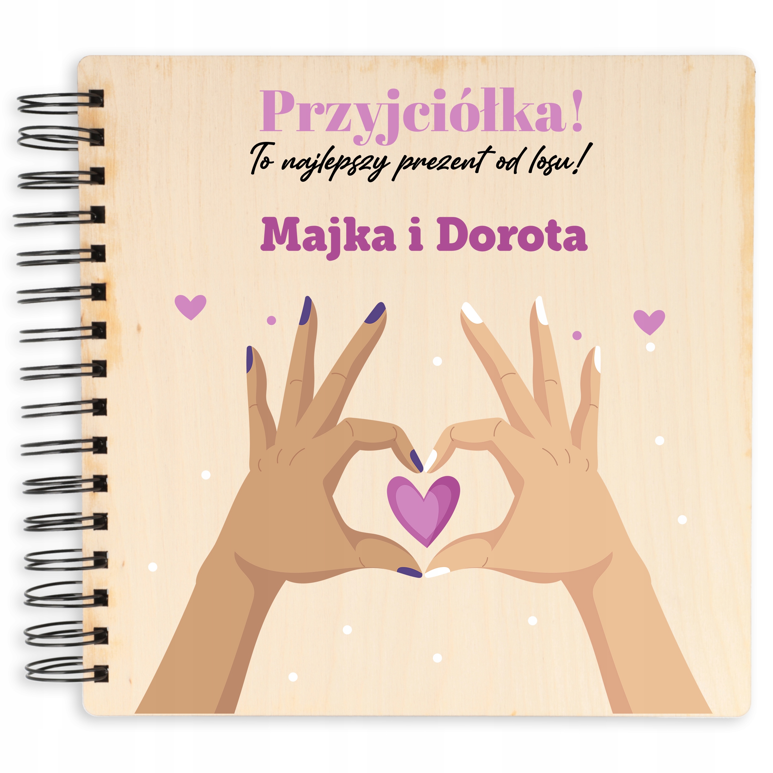 

Album Dla Przyjaciółki Drewniany Czarne Strony Wz