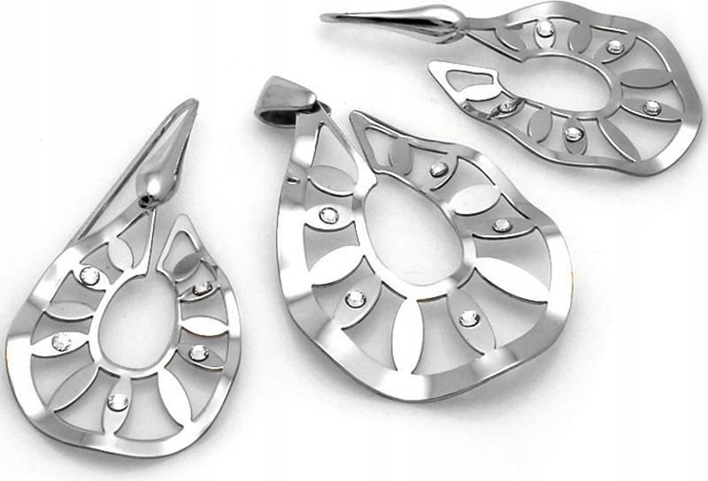 Stříbrný komplet 925 ažurové ovály 8,12 g, módní geometrický vzor jako dárek