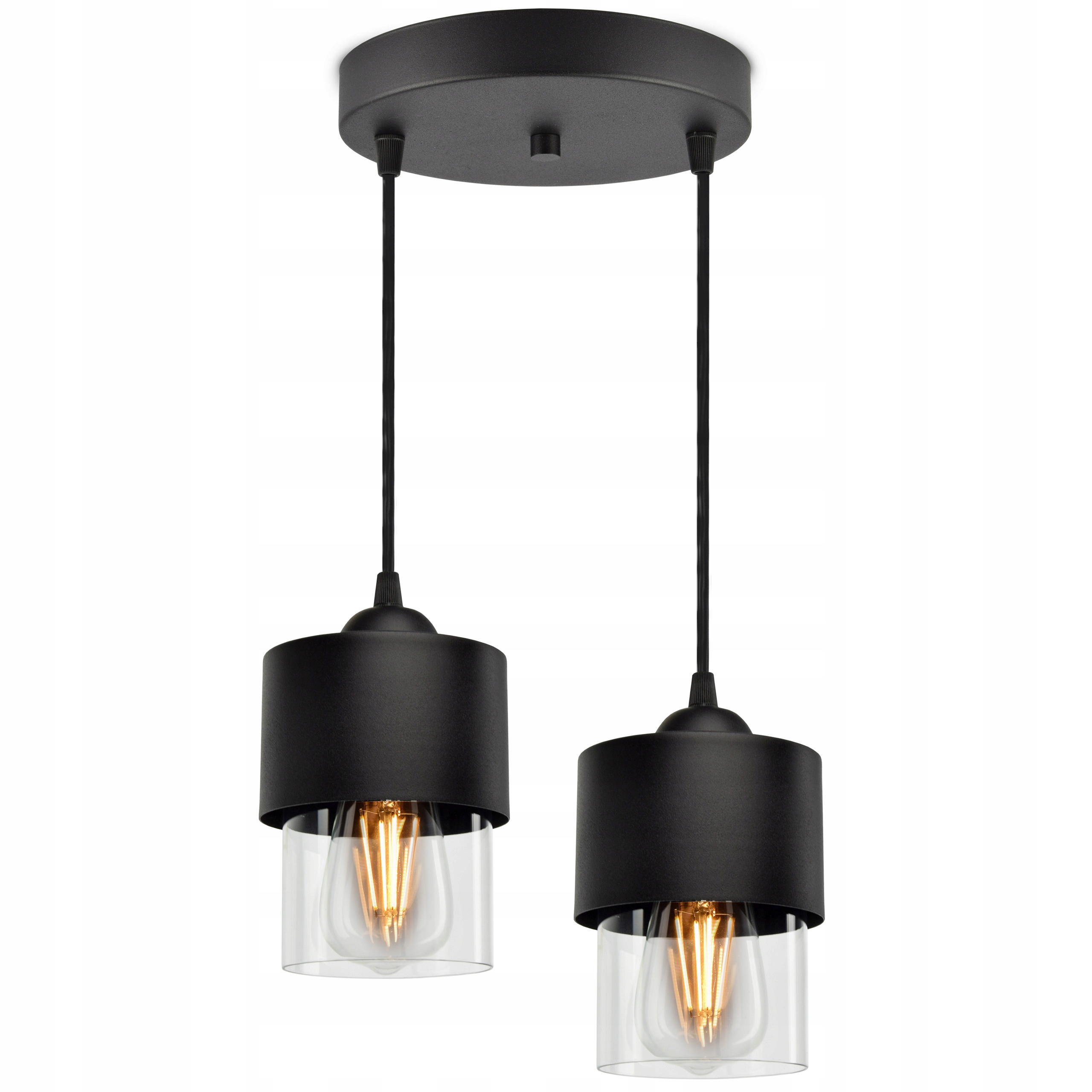 

Lampa Wisząca Żyrandol Metal Szkło Transparent Led