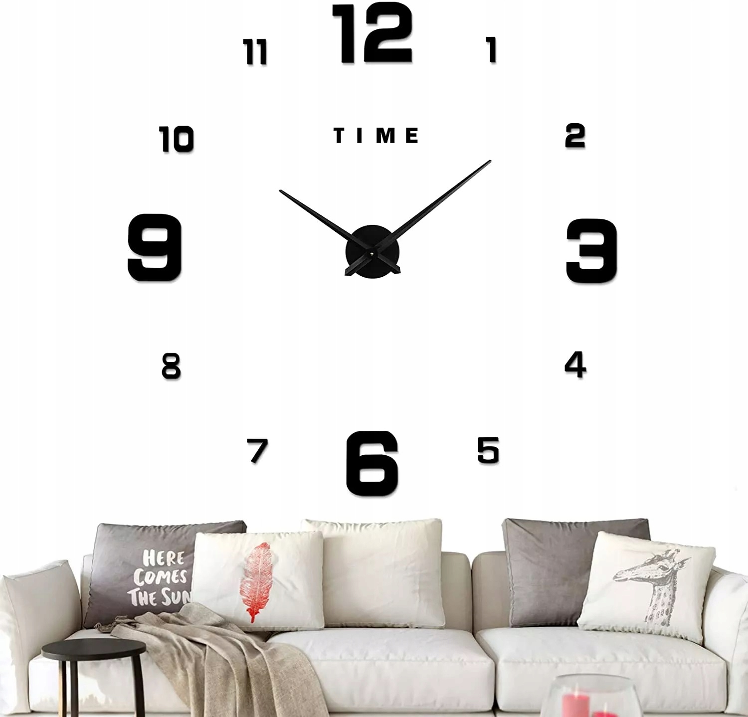 

Zegar Ścienny Naklejany Na Ścianę Duży 3D Czarny