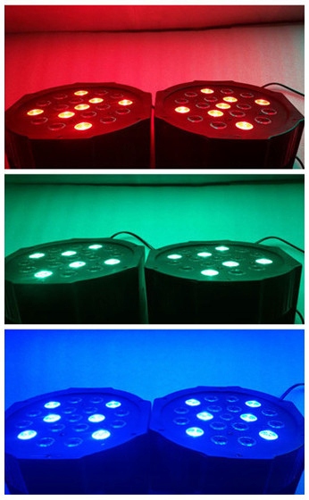 REFLEKTOR DISCO LAMPA LED KOLOROFON FLAT 18x1W RGB Model 4 TRYBY PRACY