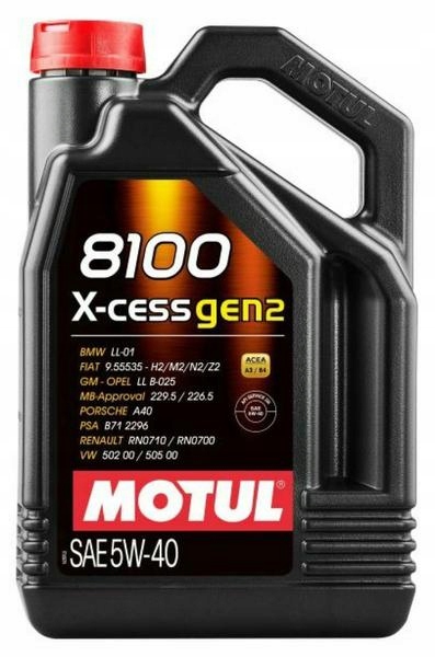 

Motul 8100 X-cess GEN2 5W40 Api Sn Acea A3/B4 4L