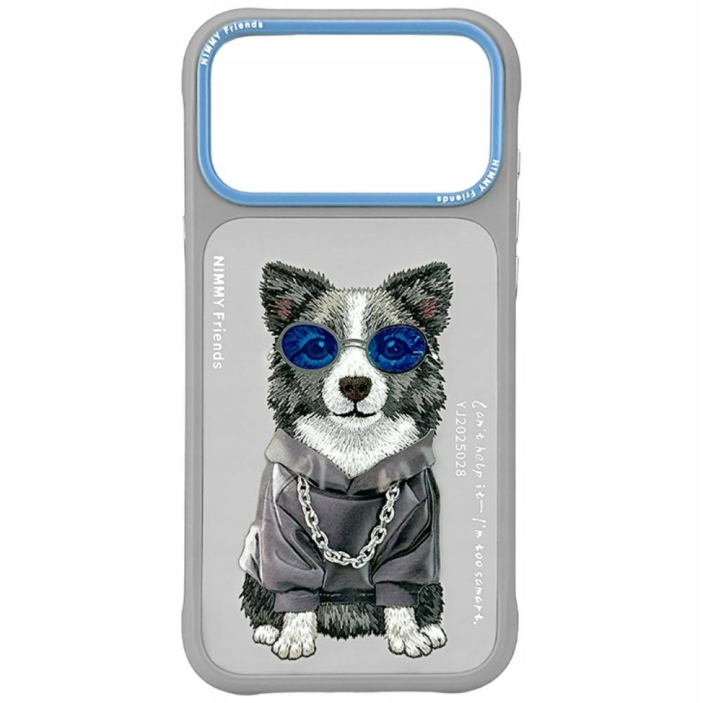 Pouzdro Nimmy Glasses Cool Dog pro iPhone 17 Pro šedé