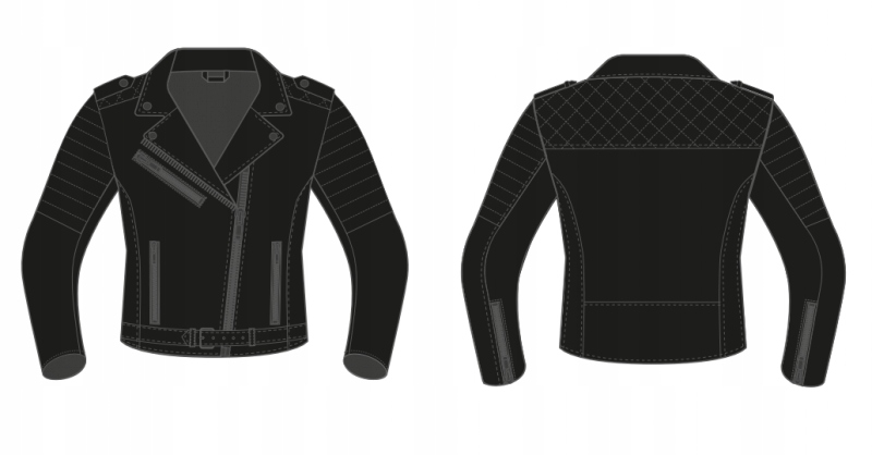 Kožená Bunda Ozone Ramones Modern Lady Matt Black DXL