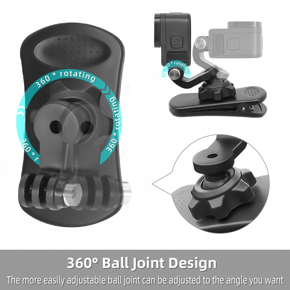 SUREWO Obrotowy Uchwyt Plecakowy Do Kamer Sportowych Hero DJI Campark — miniatura 2