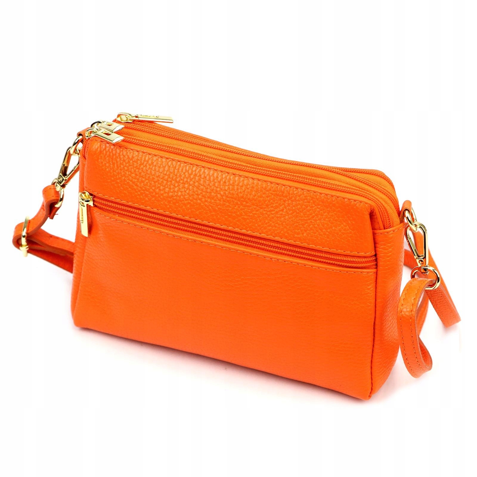 Dámská kabelka přes rameno kožená oranžová Luka