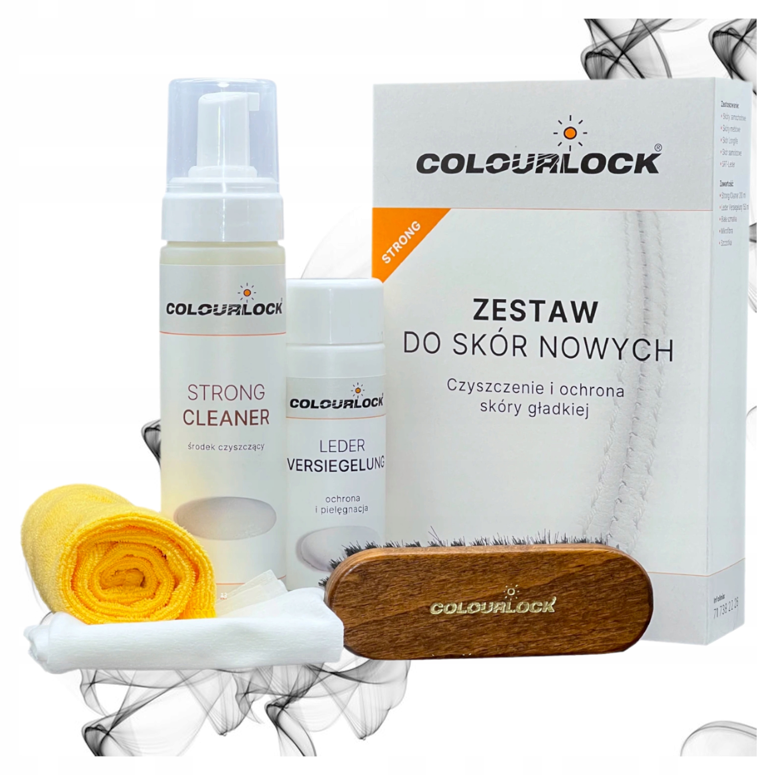 Sada 4 produktů pro péči a čištění pokožky auta Colourlock Strong