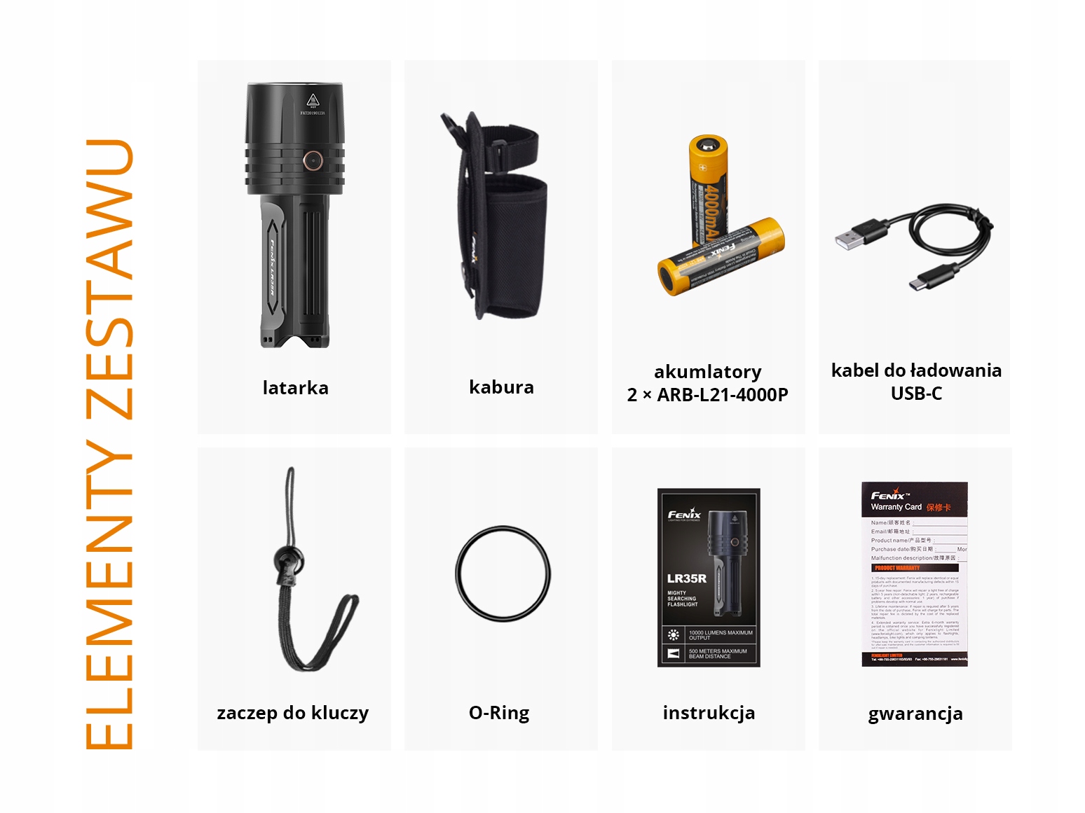 Latarka diodowa Fenix LR35R Materiał aluminium