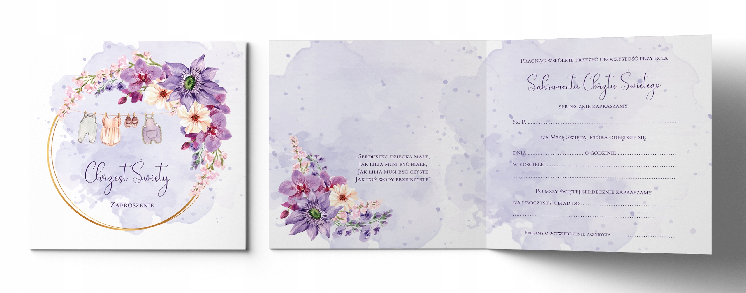 ZAPROSZENIE na Chrzest Święty +KOPERTA +SZNUREK Rodzaj chrzest