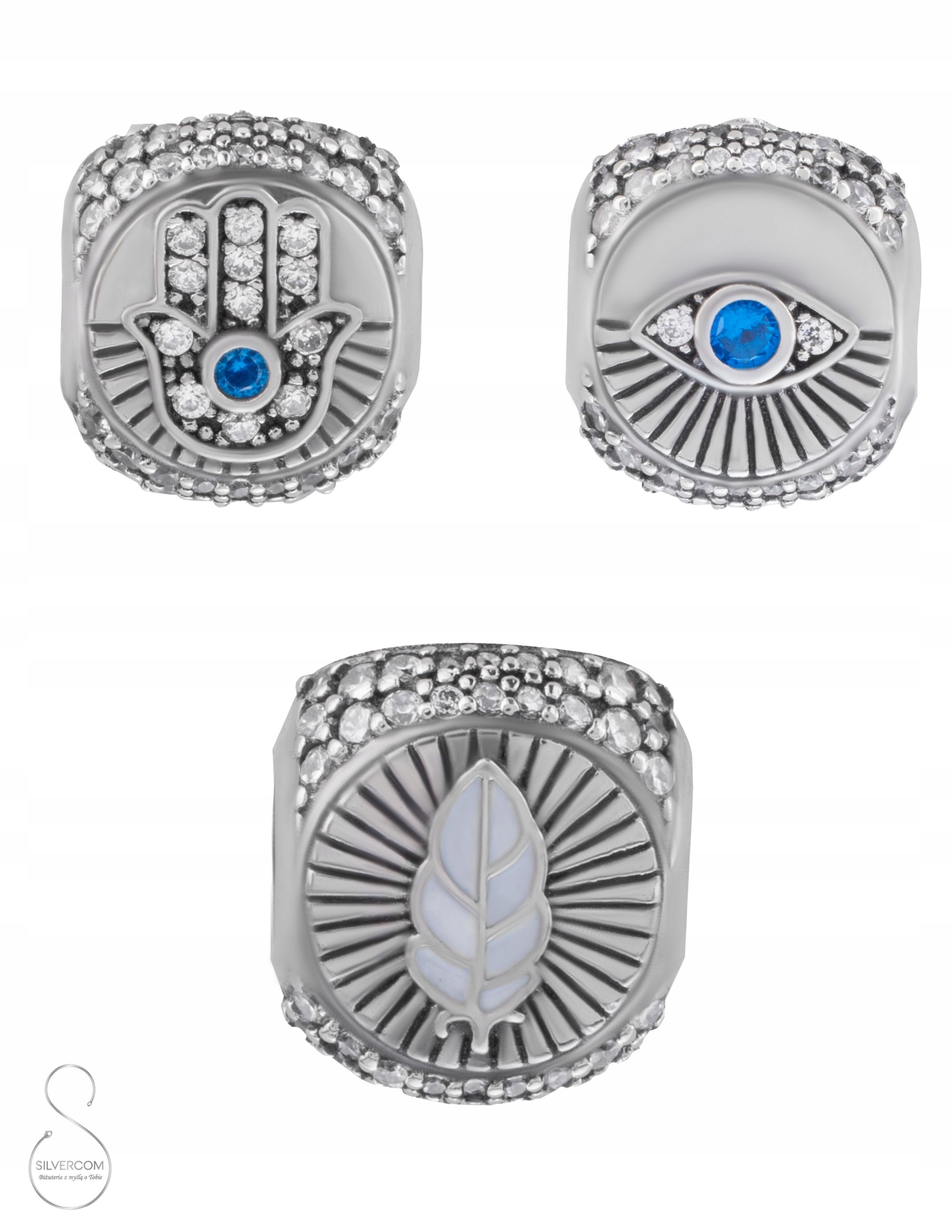 Stříbrný Charms Ag925 Oko Proroka Ruka Prozřetelnosti Amulet Jako Dárek Žena