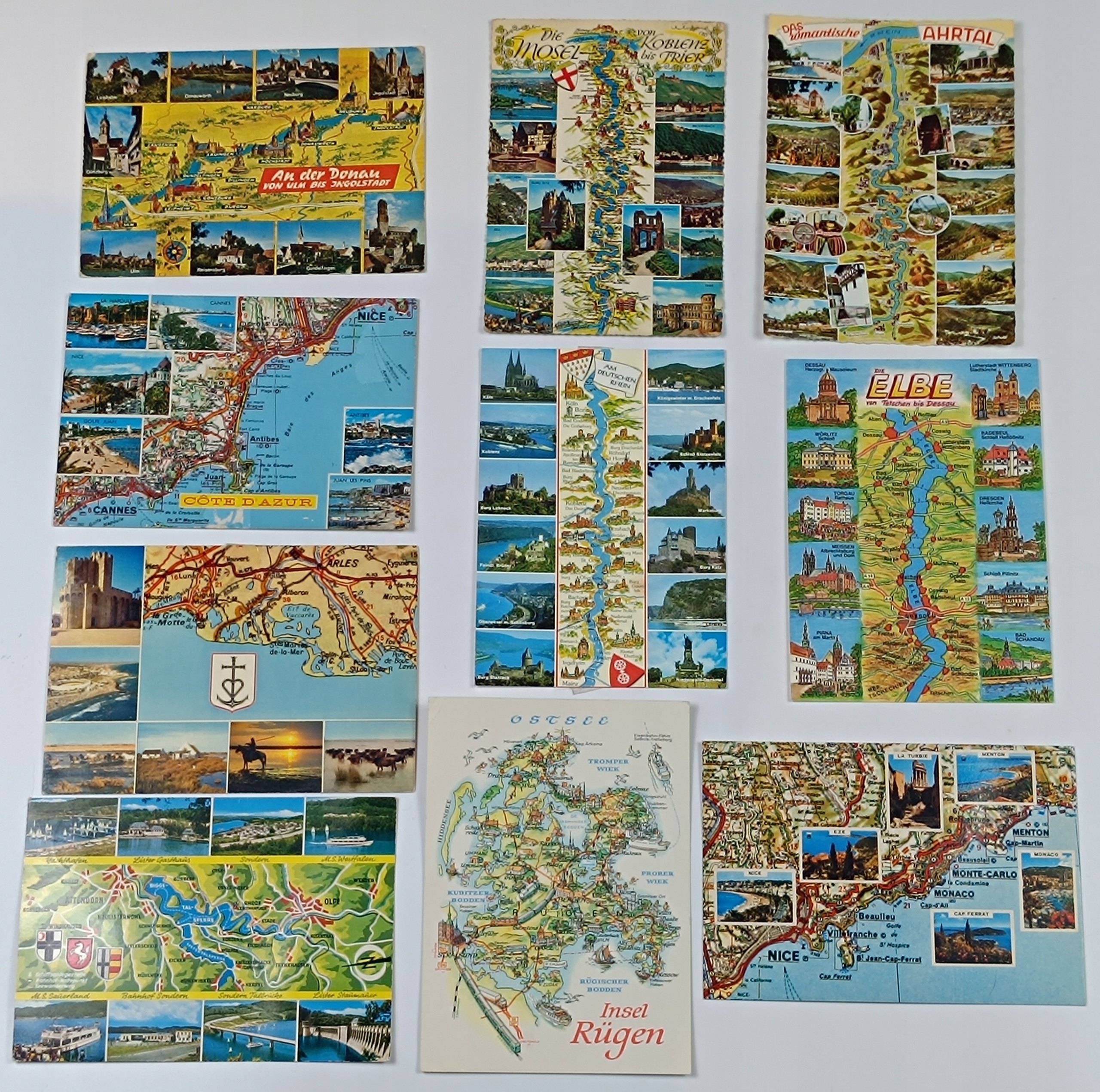 10 X MAPKA EUROPA ŁADNA STARA POCZTÓWKA Ł117