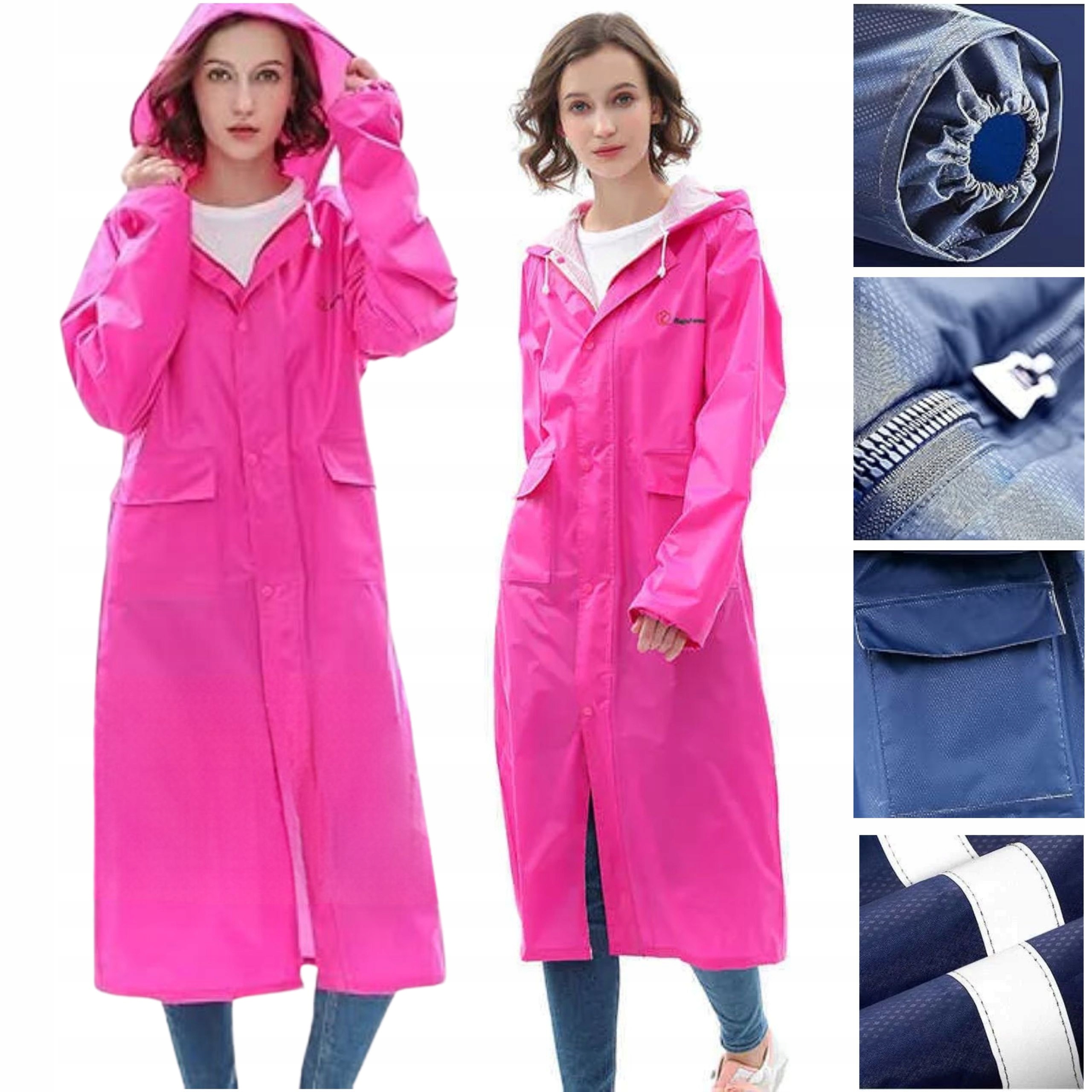 PŁASZCZ PRZECIWDESZCZOWY DŁUGI rozm. M PELERYNA DŁUGA ROŻOWY Marka Bergens