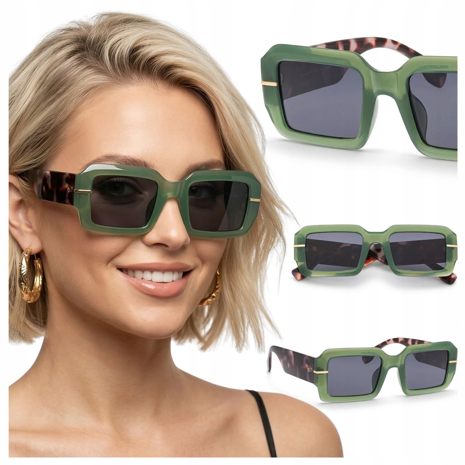 Okulary przeciwsłoneczne damskie z polaryzacją geometryczne retro Brilo